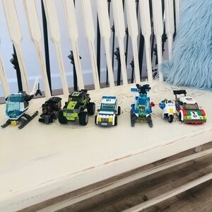 LEGO, Police Car, Police Helicopters, Monster Truck, Train, Race Car, Motorcycle